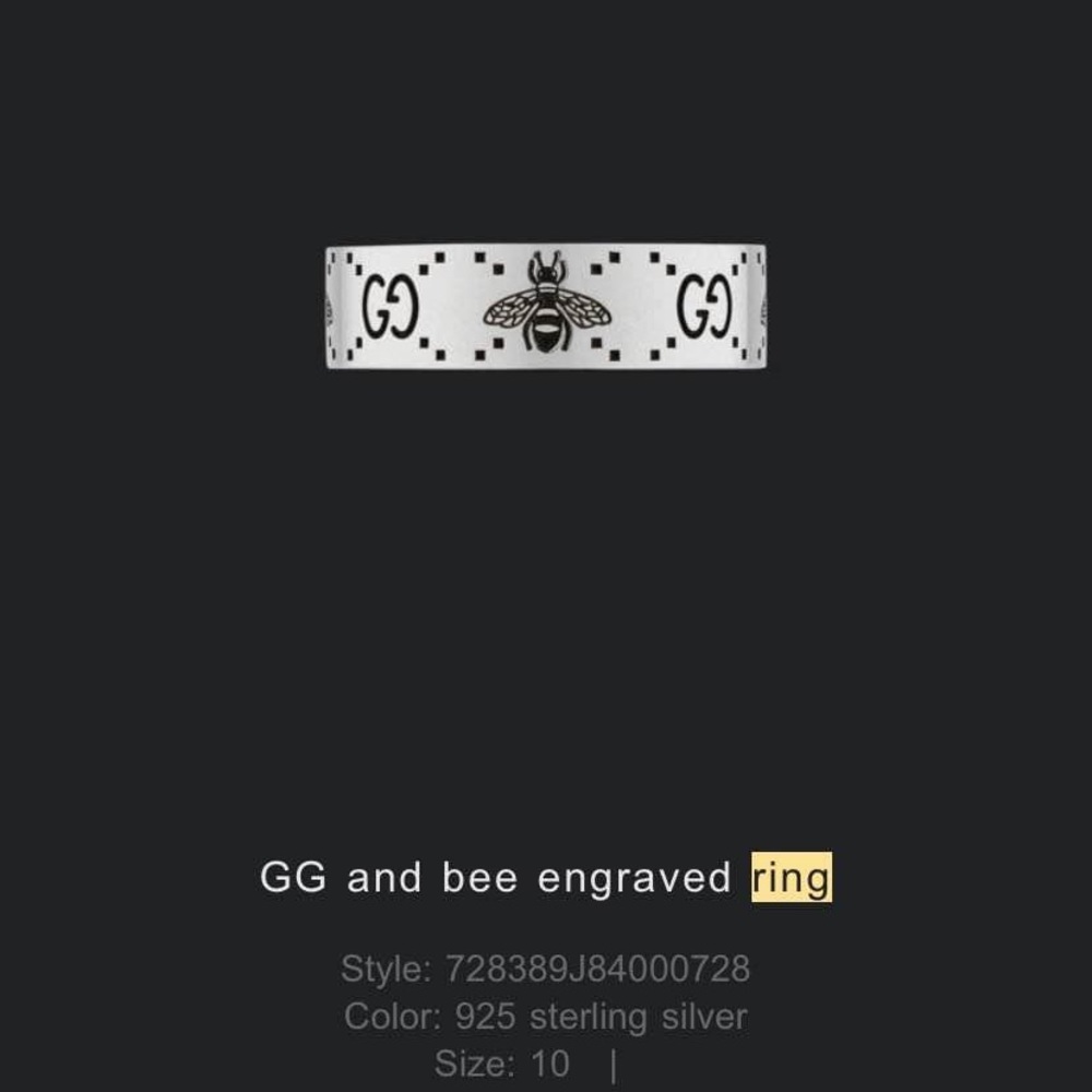 Gucci GG and bee ring size 10
